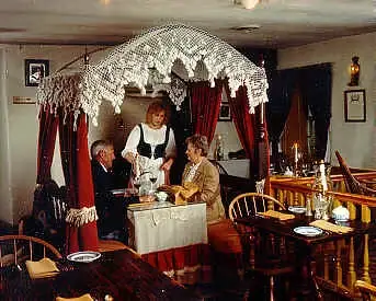 A table in the Alexander Dobbin Dining Rooms.